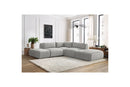 Jeanne - Modular Fixed Corner Sofa - Velvet Fabric With 2 Low Chairs, 1 Corner And 2 Poufs