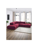 Jeanne - Modular Fixed Corner Sofa - Velvet Fabric With 2 Low Chairs, 1 Corner And 2 Poufs