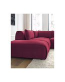 Jeanne - Modular Fixed Corner Sofa - Velvet Fabric With 2 Low Chairs, 1 Corner And 2 Poufs