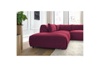 Jeanne - Canapé D'Angle Fixe Modulable - Tissu Velours Avec 2 Chauffeuses, 1 Angle Et 2 Poufs