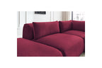 Jeanne - Canapé D'Angle Fixe Modulable - Tissu Velours Avec 2 Chauffeuses, 1 Angle Et 2 Poufs