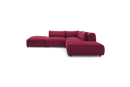 Jeanne - Modular Fixed Corner Sofa - Velvet Fabric With 2 Low Chairs, 1 Corner And 2 Poufs