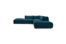Jeanne - Modular Fixed Corner Sofa - Velvet Fabric With 2 Low Chairs, 1 Corner And 2 Poufs