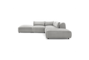 Jeanne - Modular Fixed Corner Sofa - Velvet Fabric With 2 Low Chairs, 1 Corner And 2 Poufs
