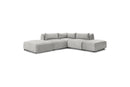 Jeanne - Modular Fixed Corner Sofa - Velvet Fabric With 2 Low Chairs, 1 Corner And 2 Poufs