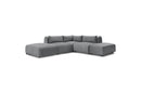 Jeanne - Modular Fixed Corner Sofa - Velvet Fabric With 2 Low Chairs, 1 Corner And 2 Poufs
