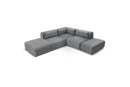 Jeanne - Modular Fixed Corner Sofa - Velvet Fabric With 2 Low Chairs, 1 Corner And 2 Poufs