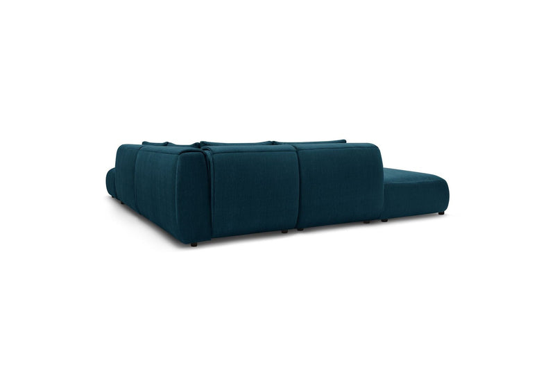 Jeanne - Modular Fixed Corner Sofa - Velvet Fabric With 2 Low Chairs, 1 Corner And 2 Poufs
