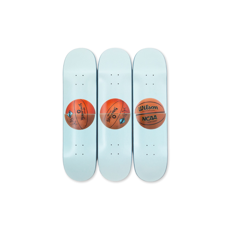 Jeff Koons - Three Ball 50/50 Tank (Two Spalding Dr. J Silver Series, Wilson Supershot) Skateboard