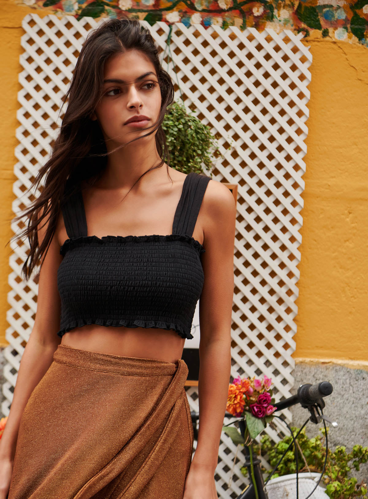 Jilo Lurex Jersey Skirt - Earth