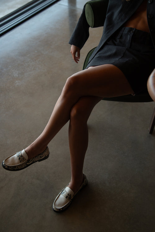 Mocassin Python & Off-White
