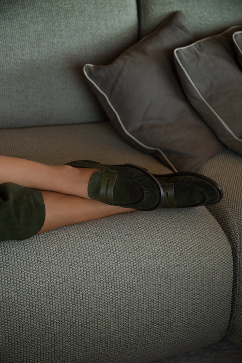 Mocassin Freddie Daim & Cuir Musgo