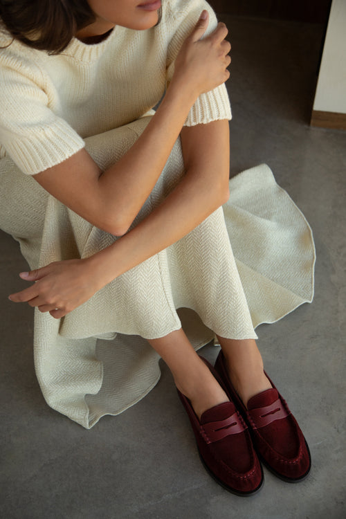 Mocasín Freddie Ante y Piel Burdeos