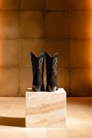 Jodo - Black Velvet Leather & Steel Glitter