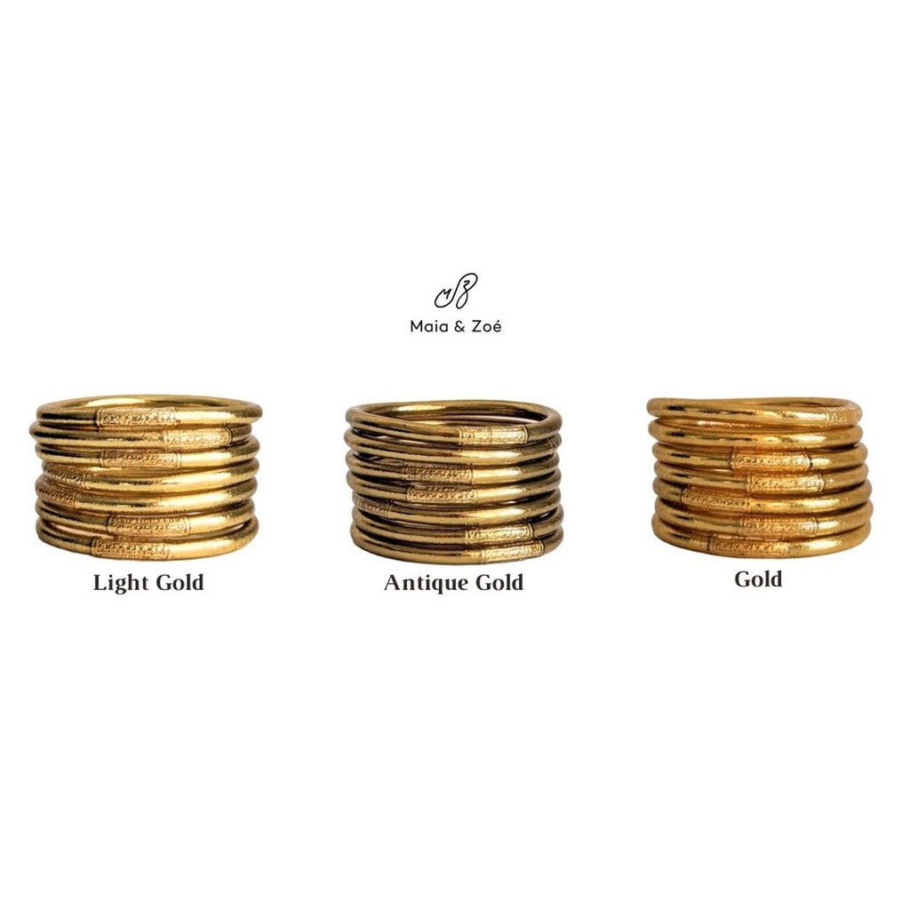 Buddhistisk Bangle - Antique Gold