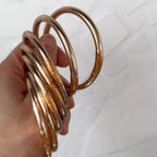Buddhist Bangle - Champagne Peach Mantra