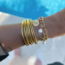 Fine Buddhist Bangle - Light Gold