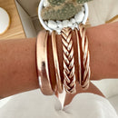 Jonc Bouddhiste Plat 12Mm - Champagne