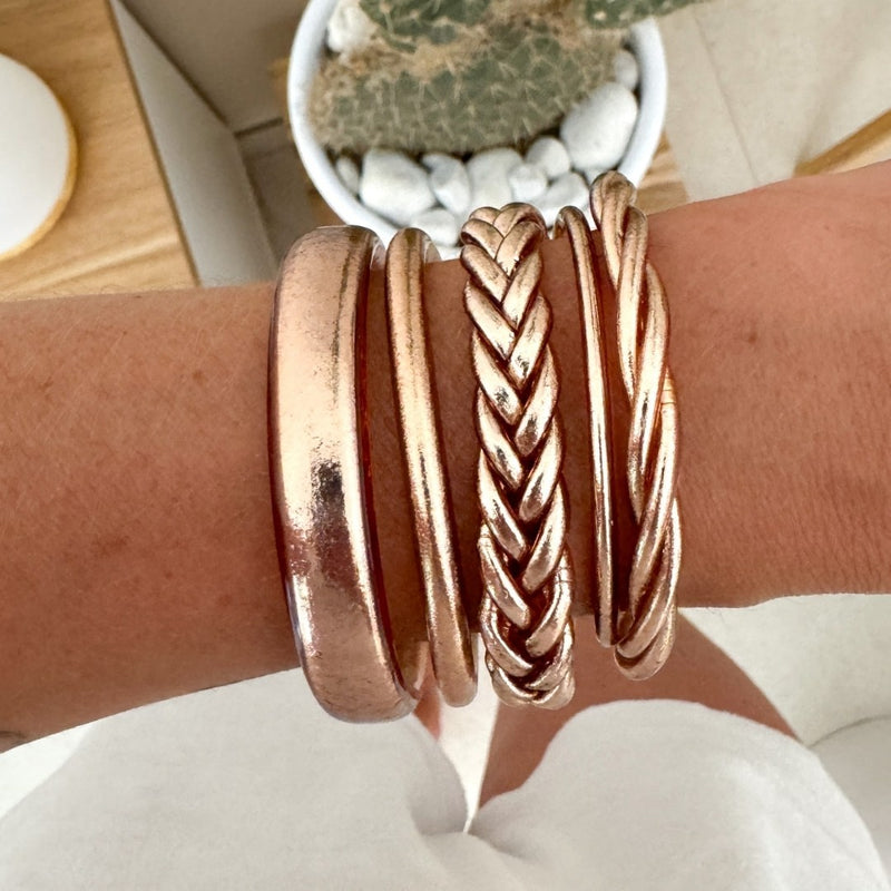 Jonc Bouddhiste Plat 12Mm - Champagne