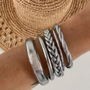 Jonc Bouddhiste Plat 12Mm - Silver