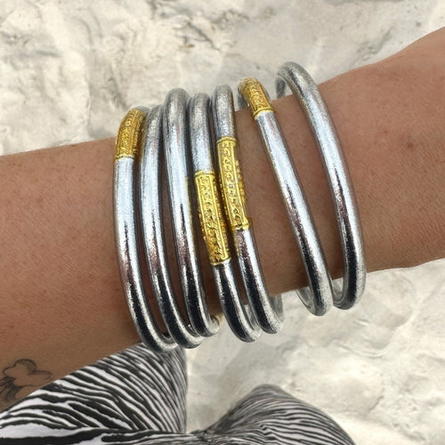 Jonc Bouddhiste - Silver Mantra Doré