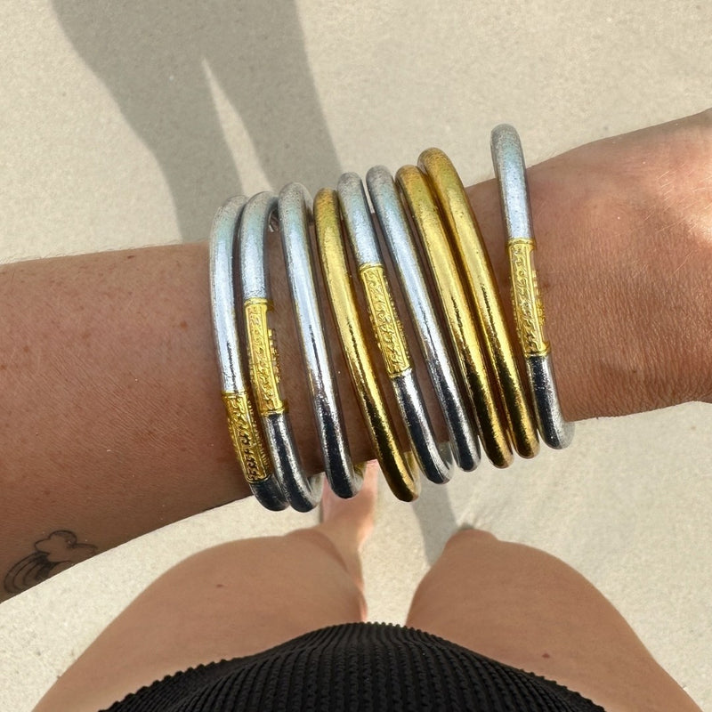 Jonc Bouddhiste - Silver Mantra Doré