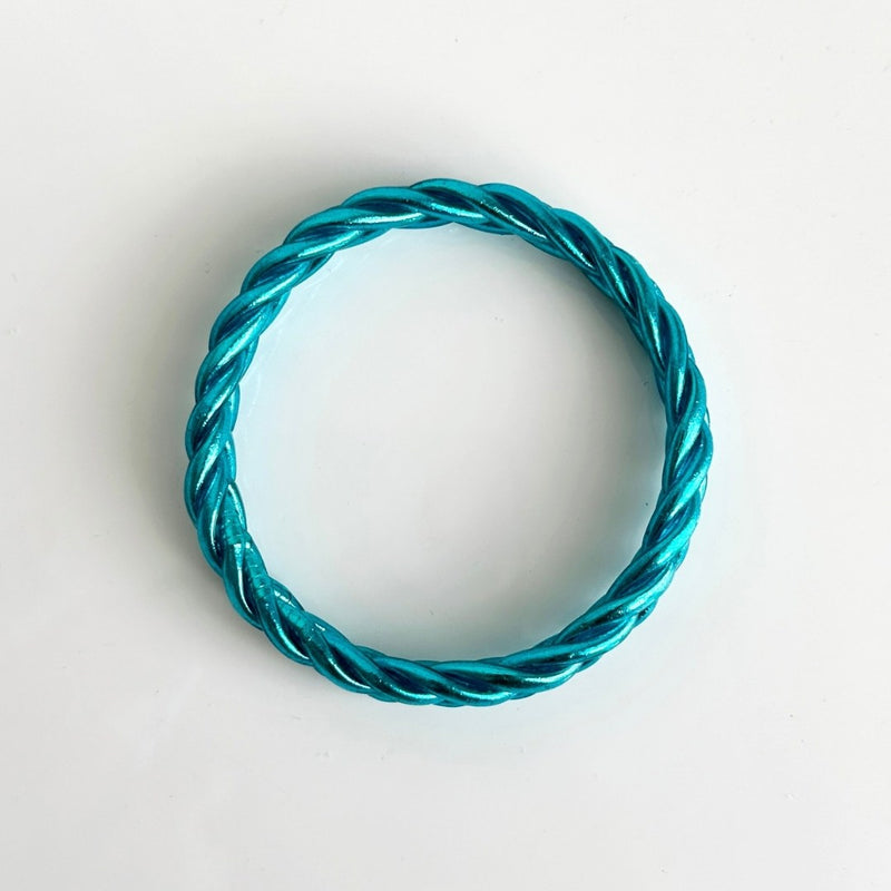 Braided Buddhist Bangle - Azure Blue