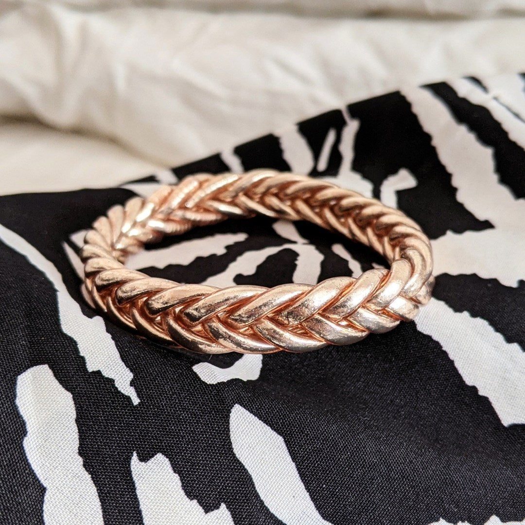 Braided Buddhist Bangle - Champagne