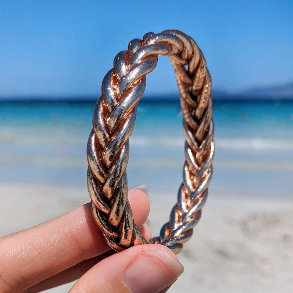 Braided Buddhist Bangle - Champagne