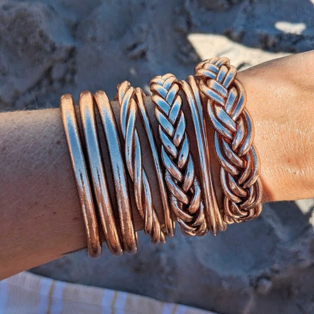 Braided Buddhist Bangle - Champagne