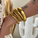 Jonc Bouddhiste Tressé - Light Gold