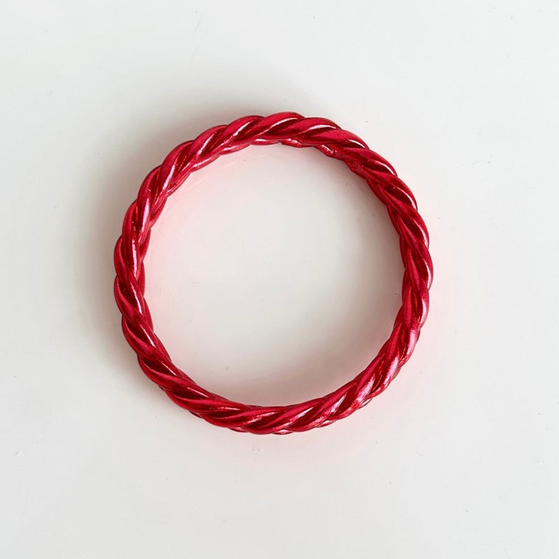 Jonc Bouddhiste Tressé - Rouge Passion