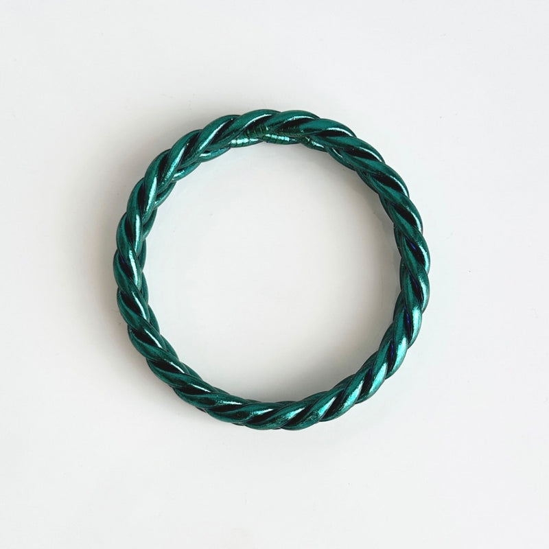 Jonc Bouddhiste Tressé - Vert Paon
