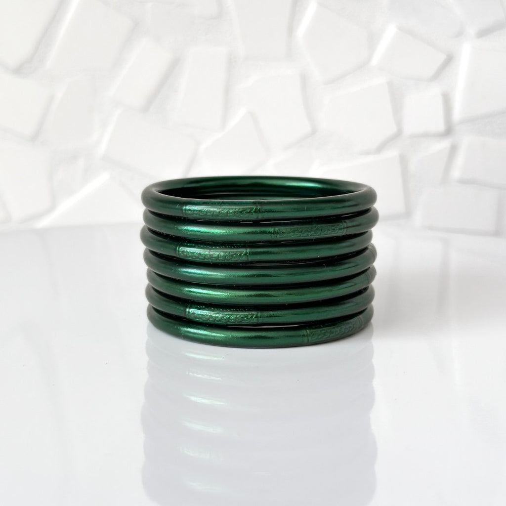 Bracciale rigido buddista - Verde imperiale