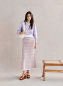 JUPE LONGUE MAILLE RAYEE JOSHUA PETITE MENDIGOTE