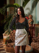Jupe Cuir Julie - Silver