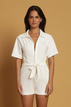 Carolina Playsuit - White Terry Towelling