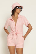 Carolina Playsuit - Pink Terry Towelling