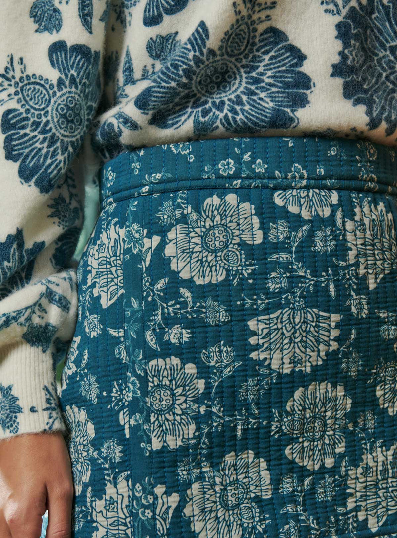 JUPE COURTE FLEURIE BLEUE JUNE PETITE MENDIGOTE