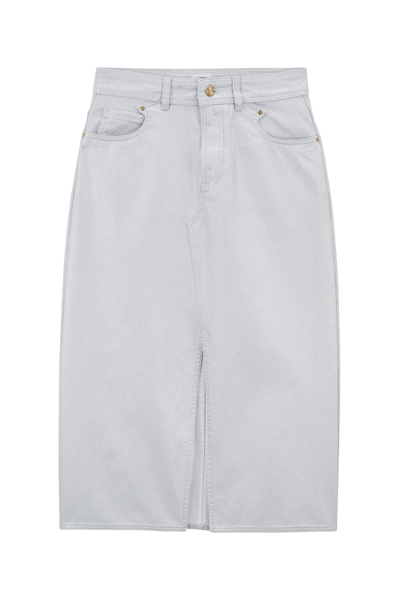 Falda Wendy Denim Revestida Plata