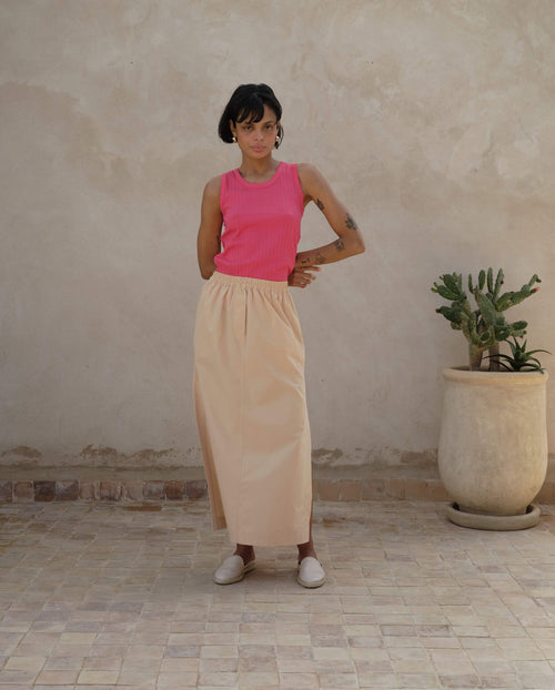 Jupe longue beige femme Angarde Packshot face