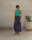 Jupe longue bleu femme Angarde packshot profile