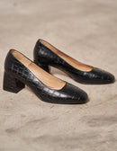 Justine pumps - Black Croco leather