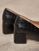 Justine pumps - Black Croco leather