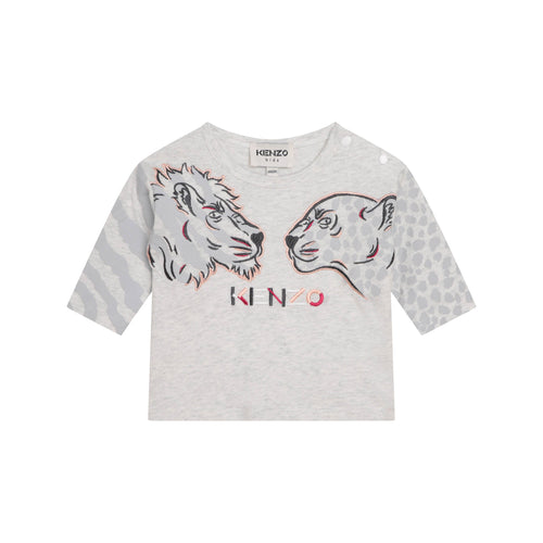 T-Shirt Manches Longues Gris Chine - Bébé Fille - Kenzo Kids