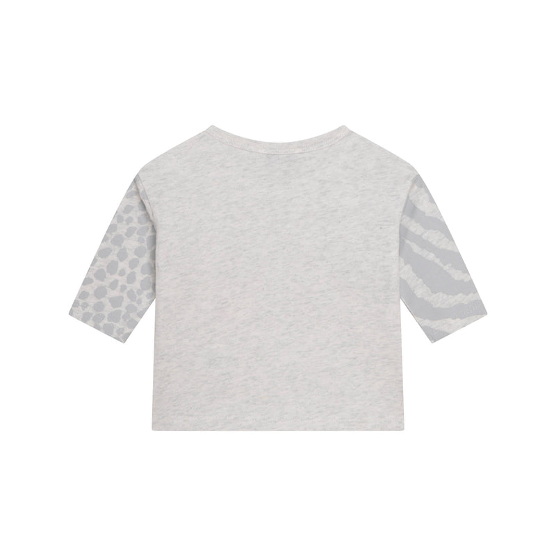 T-Shirt Manches Longues Gris Chine - Bébé Fille - Kenzo Kids