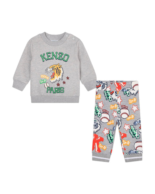 Ensemble Sweat + Pantalon Gris Clair - Bébé Garçon - Kenzo Kids