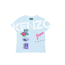 T-Shirt Manches Courtes Bleu Glacier - Enfant Fille - Kenzo Kids