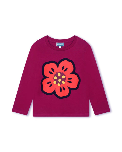 T-Shirt Manches Longues Red Currant - Enfant Fille - Kenzo Kids