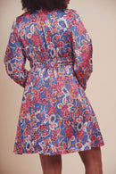 Meloy Blue Satin Short Dress